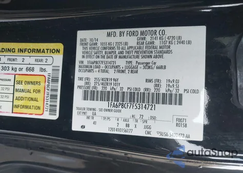 2015 Ford Mustang Gt Premium z USA, uszkodzony, nr VIN 1FA6P8CF7F5314721